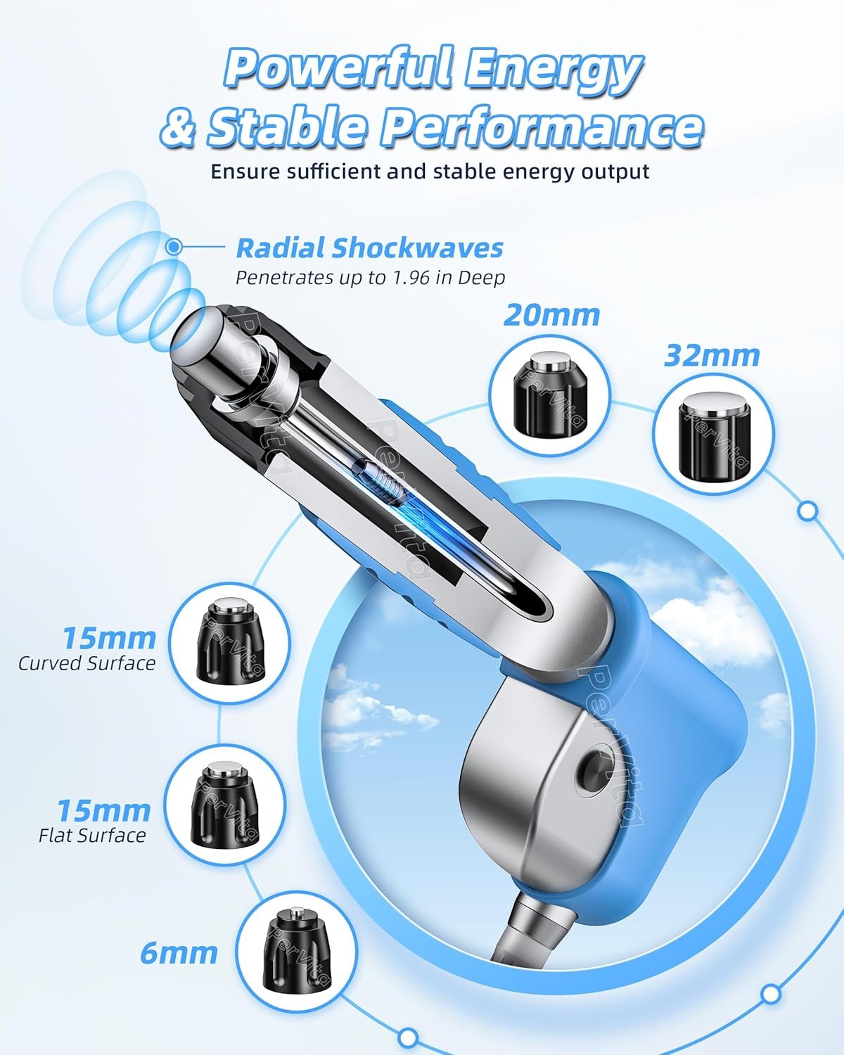 Extracorporeal Shock Wave Therapy ESWT Machine for Joint and Muscle Pain Relief, Muscle and Bone Tissue Regeneration, Painless, Non-Invasive, No Side Effects, PSP20 - 图片 4