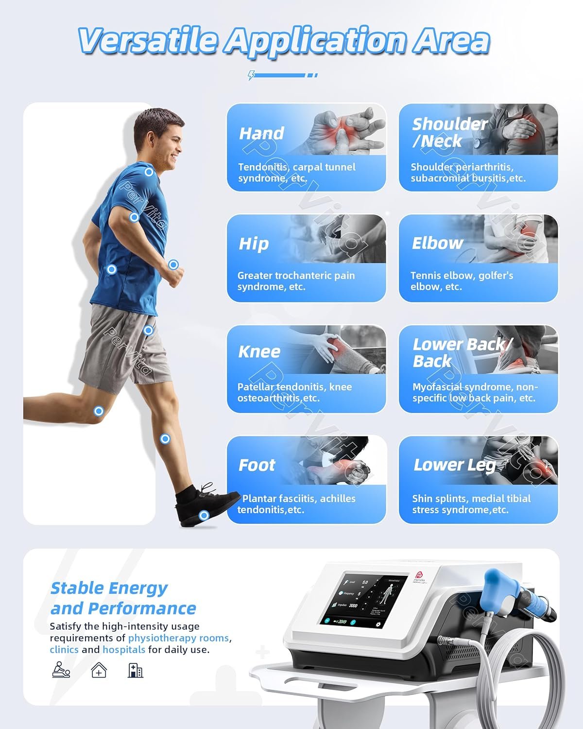 Extracorporeal Shock Wave Therapy ESWT Machine for Joint and Muscle Pain Relief, Muscle and Bone Tissue Regeneration, Painless, Non-Invasive, No Side Effects, PSP20 - 图片 3